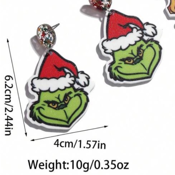 The Grinch Christmas Earrings - Picture 5 of 5